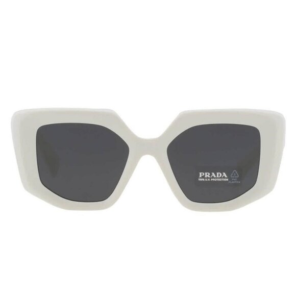 New Authentic Prada Dark Grey Irregular Ladies Sunglasses PR 14ZS 1425S0 50 PR 1 - Picture 1 of 6